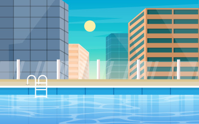 Hotel Outdoor Pool - Illustration