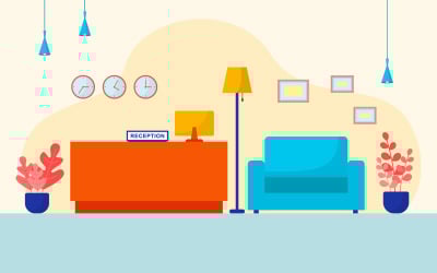 Hotel Room Furniture - Illustration