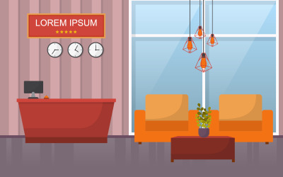 Hotelllobbydisk - Illustration
