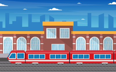Kollektivtrafikstation - Illustration