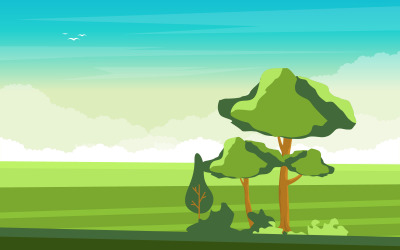 Lantligt ängfält - illustration