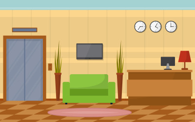 Möbelhotellinredning - Illustration