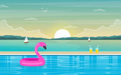 Morning Hotel View - Illustration