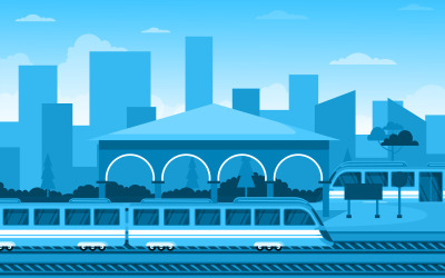 Offentlig tågjärnväg - Illustration