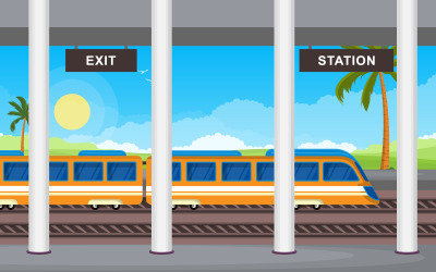 Pociąg Transport Publiczny - Ilustracja