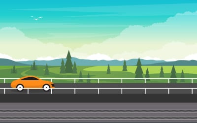 Public Transportation View - Illustration