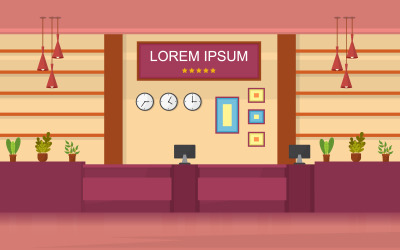 Inre hotelllobby - illustration