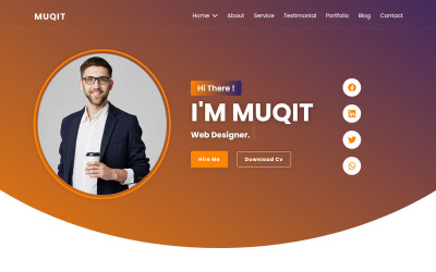 Muqit — Cv/Resume Portfolio Html5 Szablon strony docelowej