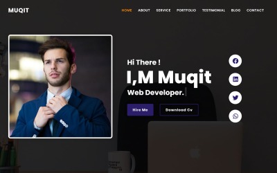 Responzivní Šablona mikrostránek "Al-Muqit - Cv/Resume Portfolio" #126719