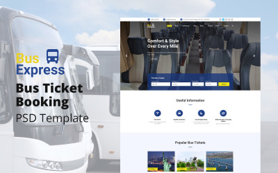 BusExpress - Otobüs Bileti Rezervasyon Web Sitesi Tasarımı PSD Şablonu