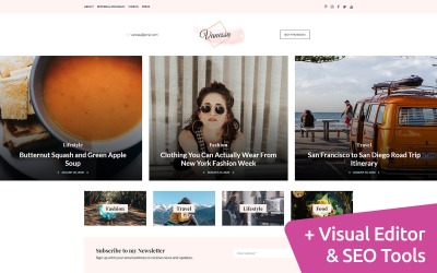 Responsivt Vanessa - Blogging Moto CMS 3-mall #136114