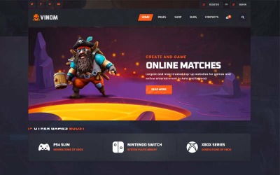 Vinom - Köp webbplatsmall för spelkrediter