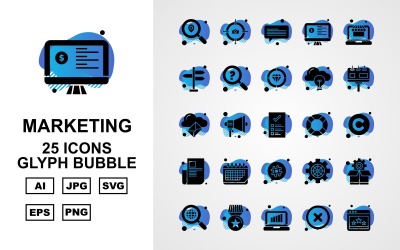 25 Premium Medical Glyph Bubble Icon Set
