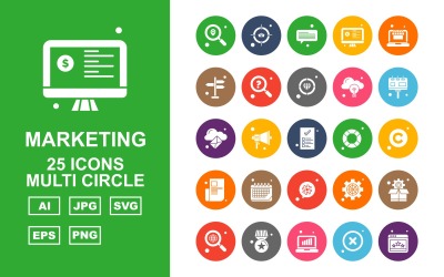 25 Premium Medical Multi Circle Icon Set