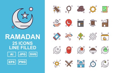 Sada ikon s 25 prémiovými ramadány
