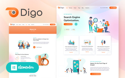 Digo - SEO i agencja marketingu cyfrowego Motyw WordPress Elementor