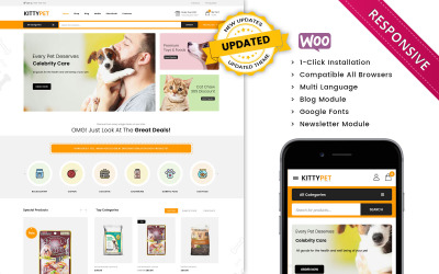 Kittypet - адаптивная тема WooCommerce для зоомагазина