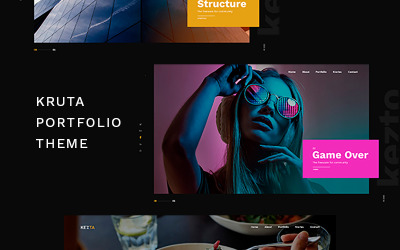 Modello WordPress Responsive #136553 "Kruta - Portfolio"