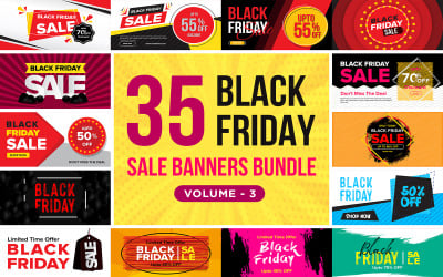 Black Friday Sale Banners V 3 Modèle de médias sociaux