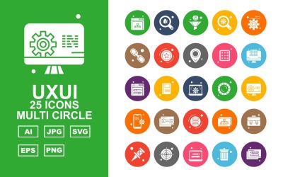 25个高级UXUI II多圆圈图标集