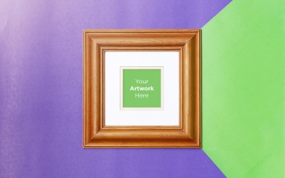 Houten frame met gekleurd papier achtergrond productmodel