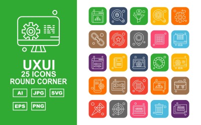 25 Premium UXUI II圆角图标集