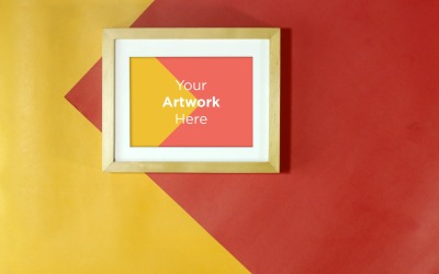 Wooden Frame with Color Paper Background Product Mockup #136625