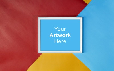 Wooden Frame with Color Paper Background Product Mockup #136630