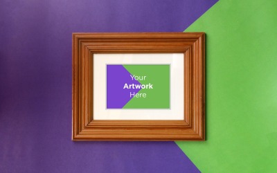 Wooden Frame with Color Paper Background Product Mockup #136631