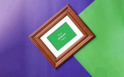 Wooden Frame with Color Paper Background Product Mockup #136633