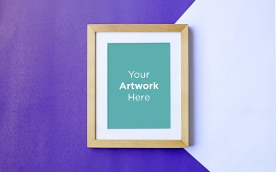 Wooden Frame with Color Paper Background Product Mockup #136635