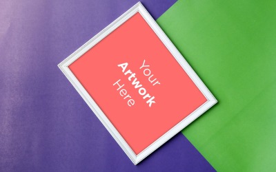 Wooden Frame with Color Paper Background Product Mockup #136636