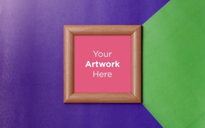 Wooden Frame with Color Paper Background Product Mockup #136639