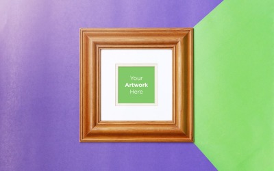Wooden Frame with Color Paper Background Product Mockup #136641