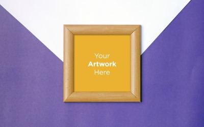 Wooden Frame with Color Paper Background Product Mockup #136648