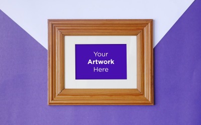 Wooden Frame with Color Paper Background Product Mockup #136651