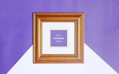 Wooden Frame with Color Paper Background Product Mockup #136653