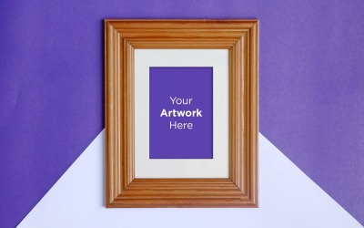 Wooden Frame with Color Paper Background Product Mockup #136658