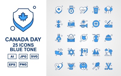 25 Premium Office II Blue Tone Icon Set