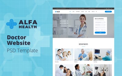 Alfa Health - шаблон PSD веб-сайту лікаря