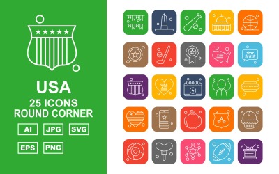 25高级美国圆角图标集