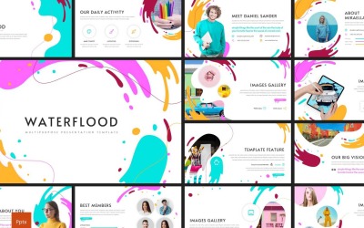 Modello PowerPoint inondazione d&amp;#39;acqua