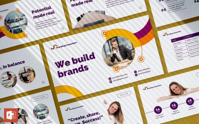 Márkaépítési tanácsadó bemutató PowerPoint sablon