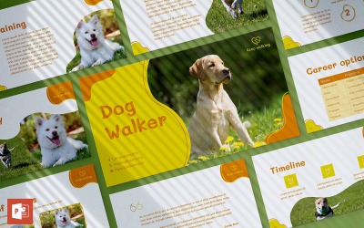 PowerPoint-sjabloon voor Dog Walker-presentatie