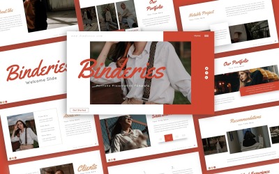 Шаблон PowerPoint для презентации портфолио Binderies