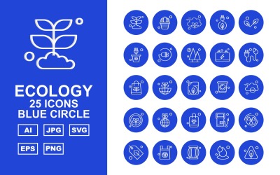 25 Premium Android Uygulamaları Blue Circle Icon Set