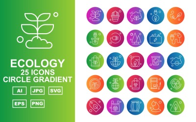 25 Premium Army War Circle Gradient Icon Set