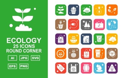 25 Premium Army War Round Corner Icon Set