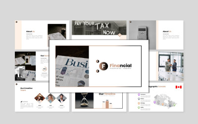 Financier - Modèle PowerPoint d&amp;#39;entreprise moderne