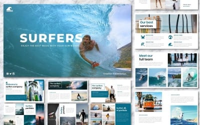 Surfers - Creatieve PowerPoint-sjabloon